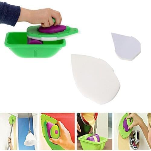 4pcs Decorative Paint Roller and Tray Set Paint Pad Pro Painting Brush Point N Paint Sponge