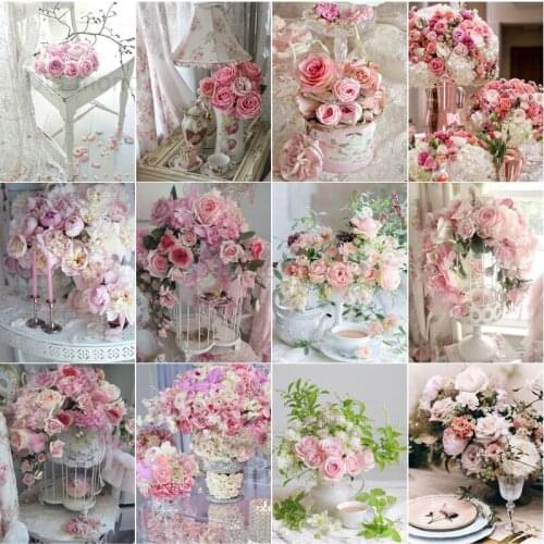 5D Diy Diamond Painting bouquet rose wedding flower Pictures of Rhinestone mosaic art Embroidery Cross Stitch Kits Home Decor