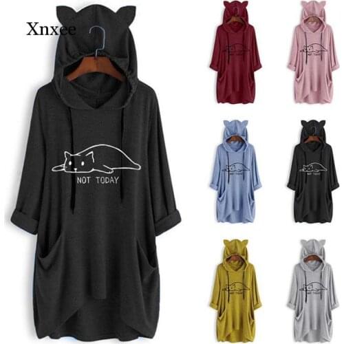 Oversized Hoodie Women Clothes Print 3/4 Sleeve Fashion Loose Sweatshirts Female Casual Pullovers Tops Pajamas Homewear Clothing