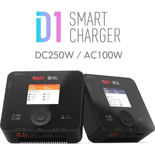 Original ISDT D1 Dual Channel Smart Lipo Discharger Charger AC 100W DC 250W 10Afor 1-6S Lipo Battery RC FPV Racing Drone RC