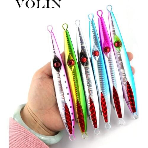 VOLIN Slow Fall Fishing Bait Sinking Hard Lure130g 160g Metal Jigging Lure for Saltwater Boat Artificial Fishing Bait