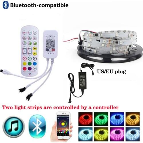 5050 RGB Strip light Individual Addressable WS2811 IC Pixel Dual output Bluetooth-compatible Music Alexa google Programmable 12V
