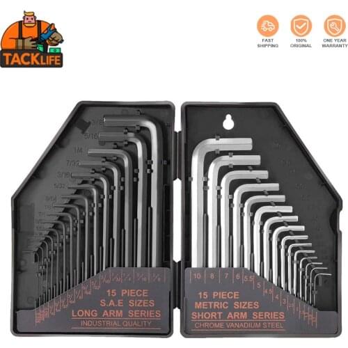 TACKLIFE HHW1A 30pcs/set Flat Head Hexagon Wrench Hex Key Wrenches Hex Wrench Set Hand Tools