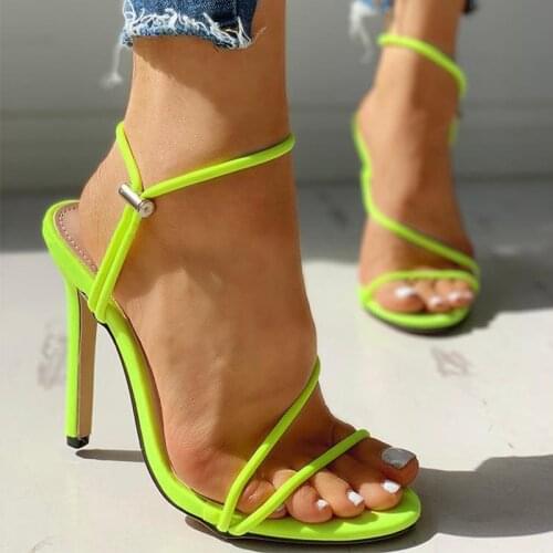 Women Summer Thin High Heels Sandals Candy Color Corss Tied Female Bohemia Lace Up Casual Beach Shoes Ladies Fashion Footwear