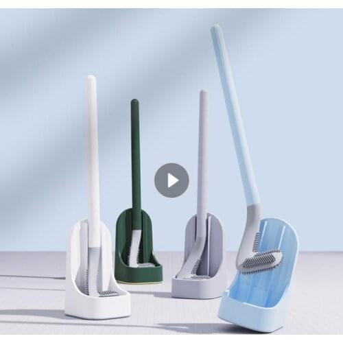 Golf Silicone Long Handled Toilet Brushes With Holder Set Cleaning Brush Modern Hygienic Bathroom Household Products Supplies