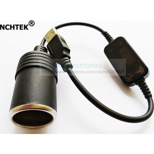 NCHTEK USB 2.0 A Male to Car Cigarette Lighter Female Plug Power Connector Cord/Cable About 35CM/Free Shipping/10PCS