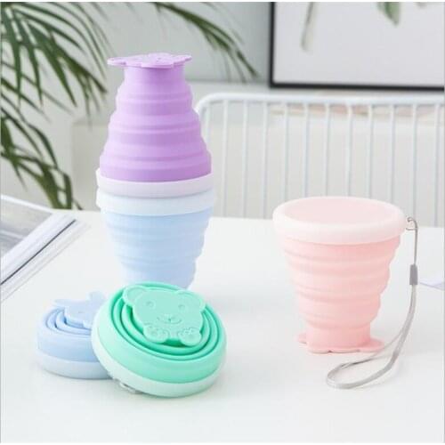 200ML Silicone Folding Water Bottles Outdoor Travel Portable Retractable Cup Cute Storage Sports Drinkware Outdoor Travel Cups