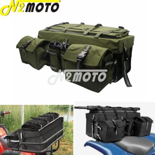 ATV Army Green&Black Quad Rear Padded Seat Bag For 600D Oxford Waterproof Rear Luggage Shelf Motorcycle Mountain Travel Bag