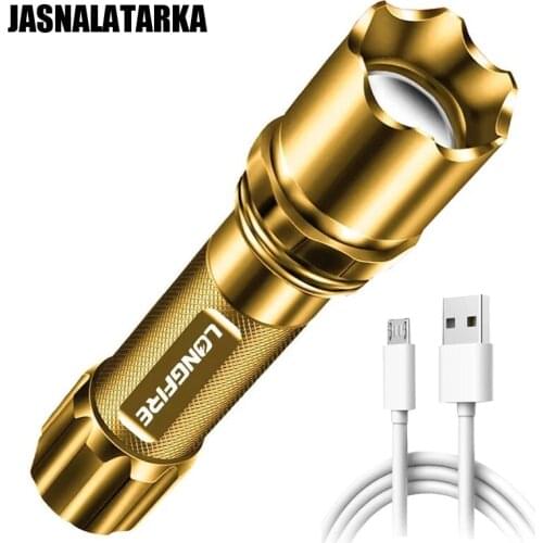 LED Flashlight High Power Led Flashlights Mini Tactical USB Recharge Powerful Torch Portable Hiking Camping Lamps Flashlights