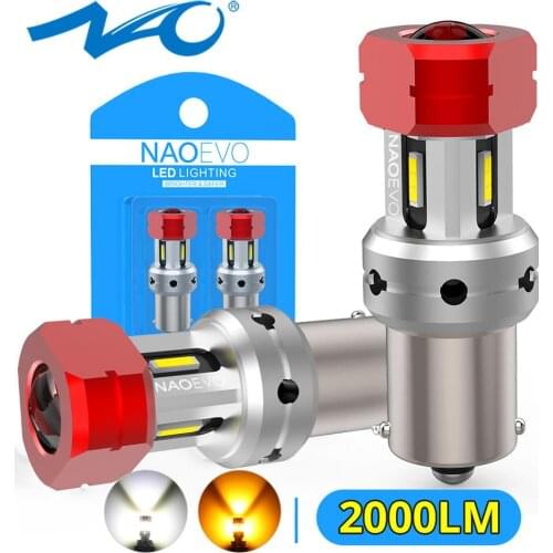 NAO P21W LED T20 W16W 2000Lm BA15S 1156 PY21W 8W 7443 For LADA Dimension Light P21/5W 1157 T15 BAY15D 12V White W21/5W W21W 7440