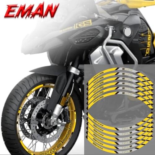 Moto Stickers Reflective Wheel Rim Stripe Sticker Front Rear Decal FOR BMW R1250GS ADV/LC Adventure 40th Anniversary Edition