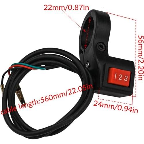 TDPRO 22mm 3 Speed Module Handlebar Switch Scooter Electric Bike E-bike Speed Shift Switch ATV