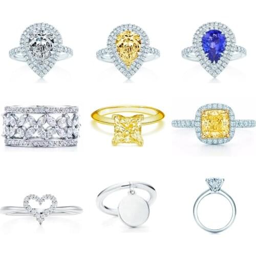 High quality original 925 sterling silver ring with original carving party banquet wedding elegant jewelry