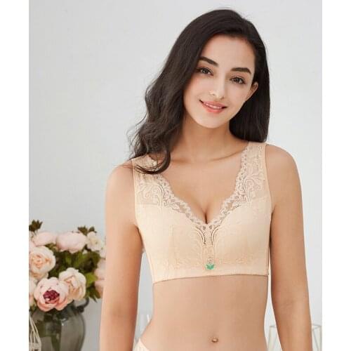 Female underwear Lace back Bra female fat mm large size No undercarriage lingerie femme big size bra