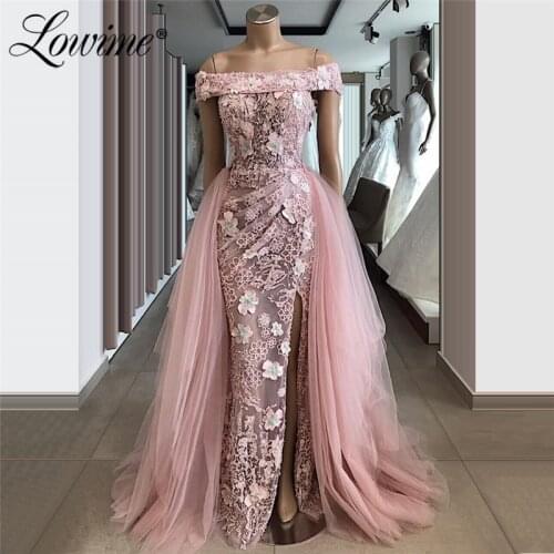 Robe Off The Shoulder Party Dress Lace Flower Vestidos De Fiesta 2020 Abendkleider Prom Dresses Plus Size Dress Evening Gowns