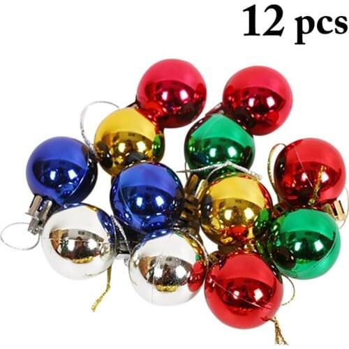 12Pcs 1.18in Christmas Ball Ornament Shiny Xmas Tree Decor Accessories Hanging Ornament Photography Props For Christmas
