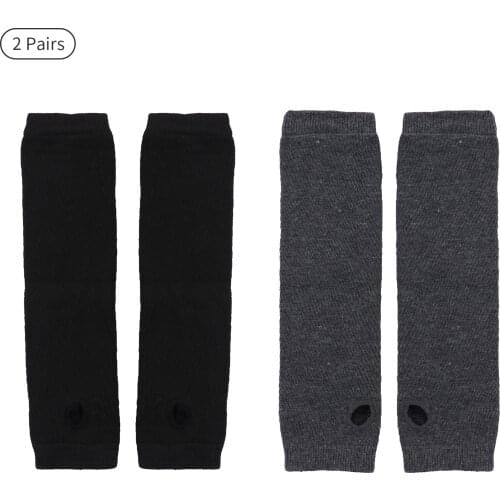 2pair Women Christmas Winter Striped Wrist Arm Hand Warmer Knitted Long Fingerless Gloves Mitten Arm Warmer Elbow Mittens Gloves