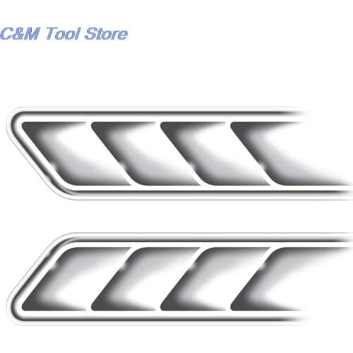 2pcs/lot Waterproof Shark Gills Car Styling 3D Simulation Vent Air Flow Fender Chrome Glue Sticker Decal Car Decoration