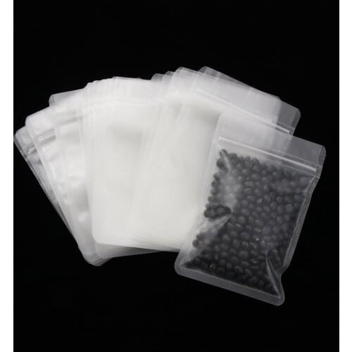 20Pcs Matte Transparent Zip Plastic Bag Aluminum Foil Hologram Food Storge Bag Small Water Proof Zipper Reclosable Pouches