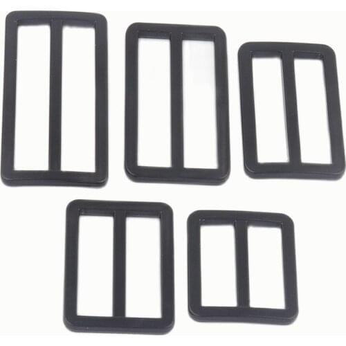 25-50mm Black Adjuster Slide Buckles Handbag Purse Webbing Clasps Backpack Belt Strap Buckles Rectangle Leather Craft Hardware