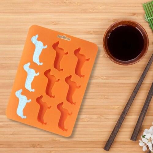 9 Grids Dachshund Ice Cube Mold Ice Tray Food Grade Silicone Dog Shaped Mould DIY Ice Cube Maker Bakeware Kitchen Accessories