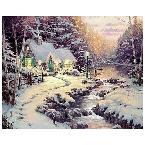 A15408 11CT/14CT/18CT/25CT/28CT oil scenery patterns Counted Cross Stitch DIY Cross Stitch Kits Embroidery Needlework Sets