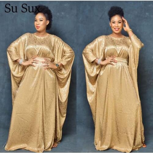 African Dresses For Women Plus Size Dress Africa Clothing Dashiki O-Neck Bat Sleeve Long Dress Robe Belt Partyclub Vestidos 2020