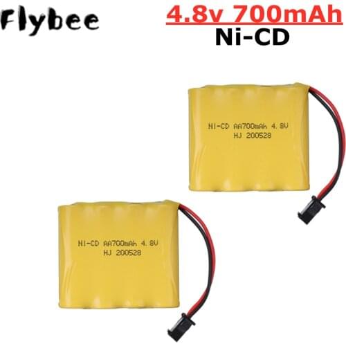 4.8V 700mAh Ni-CD AA Rechargeable Battery Pack For Remote Control Toys Electric Car Tanks Gun Nicd 4.8 V Batteries SM-2P Plug
