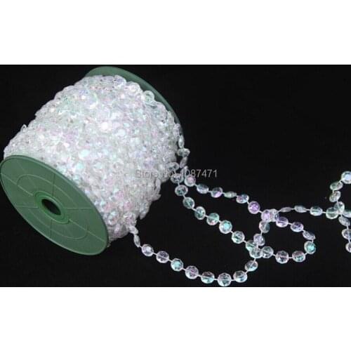 30M/99 New Acrylic Crystal Bead Garland Diamond Strand Wedding Tree Decor
