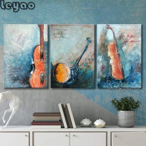 Full Diamond Embroidery Pieces of Abstract Music Diamond Painting Art Modern Musical Instrument Violin Picture Still Life Art