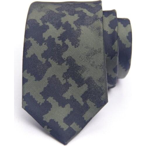 Army green pattern tie with fashion patterned skinny ties men 2020