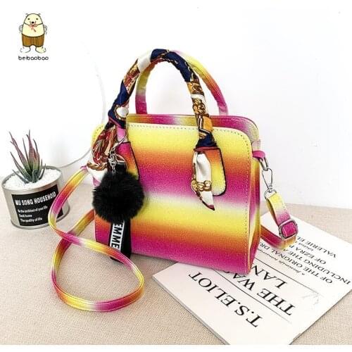 Beibaobao Female Bag Fashion Women Bags Hand Bright Color 2021 Shoulder Bag Leather Travel Handbag Women