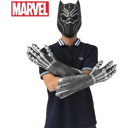 Black Panther Mask Black Panther Gloves Anime Latex Mask Marvel Hero Mask Avengers Props Halloween Christmas Birthday Gift