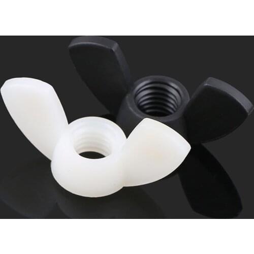 Black/White M4 M5 M6 M8 DIN315 Hand Tighten Nylon Nut Wing Nut Butterfly Nut Ingot Plastic Wing Nuts