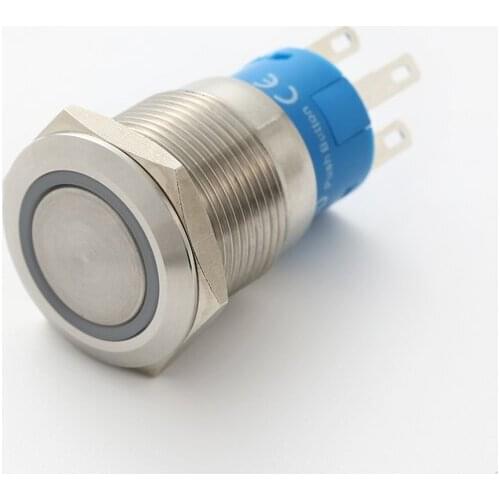ELEWIND 19mm Ring illuminated Latching push button(PM192F-11ZE/G/12V/S)