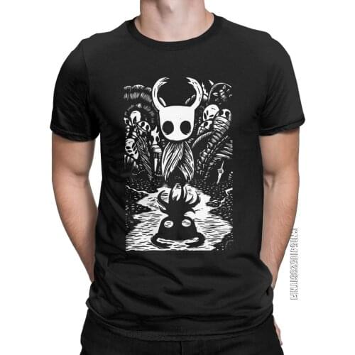 Mens T-Shirt Ghost Art Hollow Knight Game Funny Pure Cotton Tee Shirt Classic T Shirt Round Neck Clothes Birthday Gift