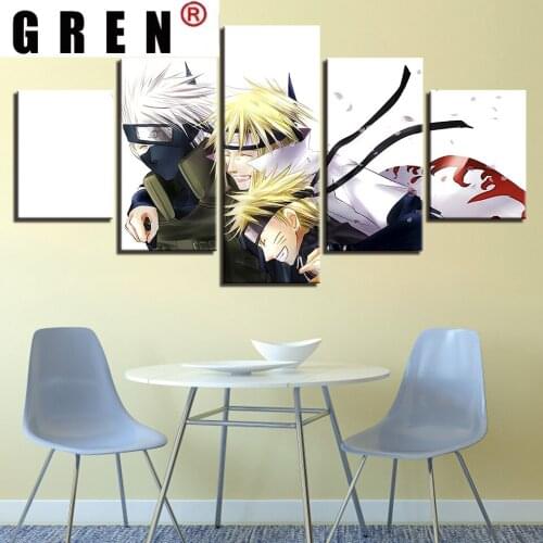 GREN 5 Panel Anime Character Modern Printed Posters Living Room Canvas Painting Wall Art Modular Picture Living Room Home Decor