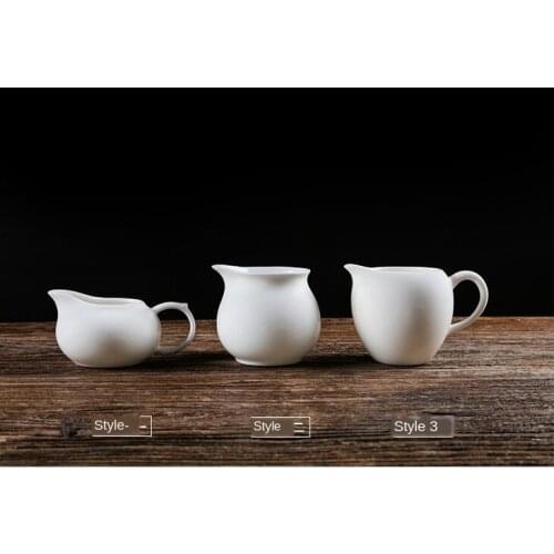 Dehua Ceramic Whiteware Pitcher Jade Porcelain Tea Pitcher Handle Male Cup Heat-Resistant Transparent Sub-Cups Tea Set Siteel