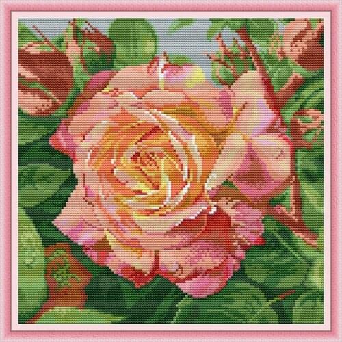 Everlasting Love Rose Chinese Cross Stitch Kits Ecological Cotton Clear Stamped Printed DIY Christmas 11 14CT Wedding Decoration