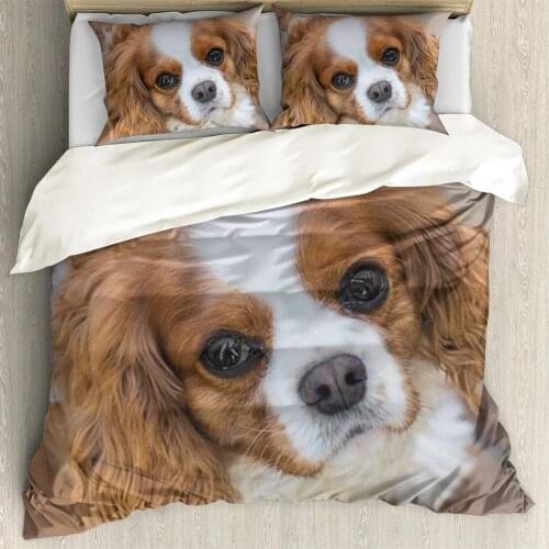 2020 New Arrival 3D Cute Dog Bedding Sets Pug Dog Bed Set Duvet Cover Set Pillowcase King Queen Size Bed Linen Bedclothes