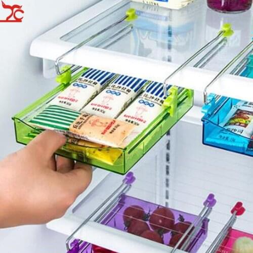 Creative Pull - Out Refrigerator Shelving Box Plastic Household Products Storage Box Shelving Rack Plastic Storage Box