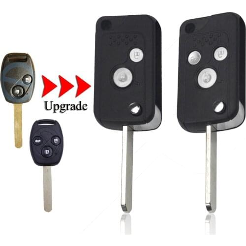 Kutery Upgrade Folding Car Key Shell For Honda Accord Fit Civic CRV Pilot 2/3Buttons With Uncut Key Blank Key Case Replacement