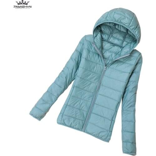 Light Down Jacket Female Short Section collar Hooded Outerwear Slim Autumn Winter Women Coat Plus size Duck Down Coat Parka A79