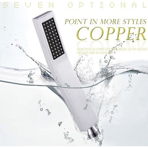 Handheld Showerheads HandHeld Shower Head Square Hand Shower Brass Chrome Finished