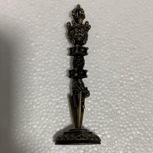 Full Brass Buddhism Tantric Handmade Dorje Vajra Phurba Pestle