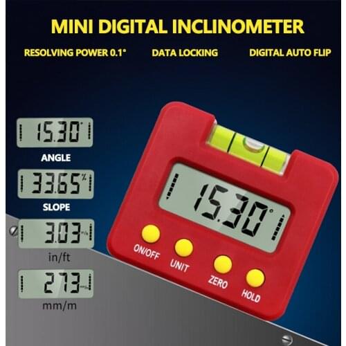 Mini Digital Level Protractor digital display electronic Angle rulerwith tape level bubble angle meter angle gauge level