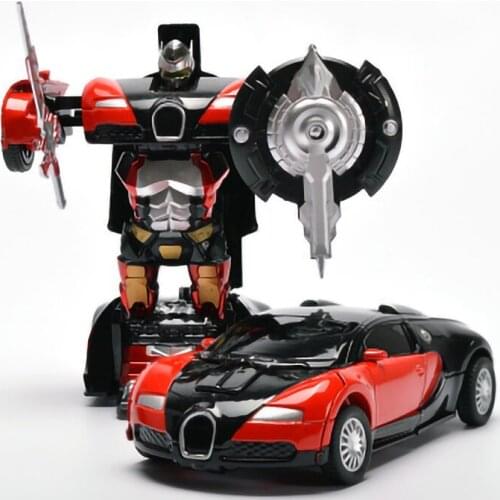 Pull back MINI toy car Simulation model One-click deformation robot compact car children for boys kid birthdays gift