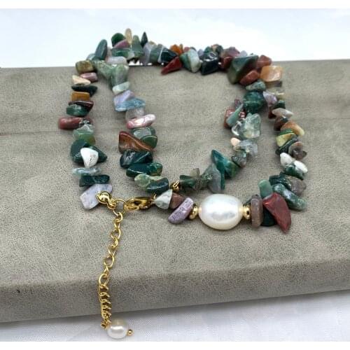 Fashion design retro tribal Bohemian necklace men and women natural stone mixed coconut shell jewelry gift for him