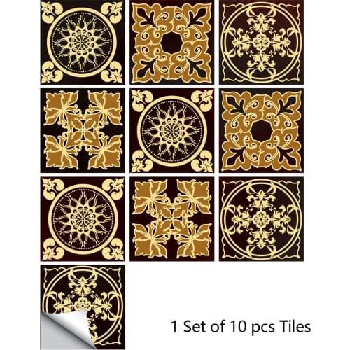 Muslim Style Matte Surface Wall Sticker Adhesive Non-slip Tile Decoration Film For Tiles /Floor in Kitchen Bathroom PVC Mural