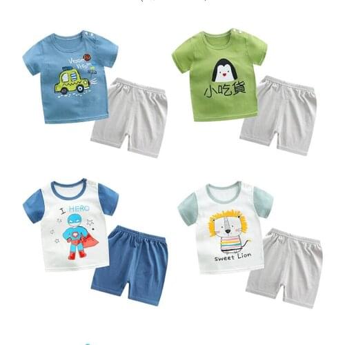 Newest 12M-5T Boys Set Clothing Soft Cotton Short Sleeve Childrens Sets O-neck Summer Comfortable 2pcs/sets Cartoon Boy Clothes